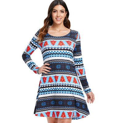 

Christmas Snowflake Print Tunic Dress