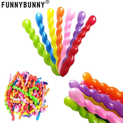 

FUNNYBUNNY 100pcs 42 Inch Premium Quality Latex Spiral Balloons Assorted Color Unique Twisted Latex Balloon for Birthdays&Even