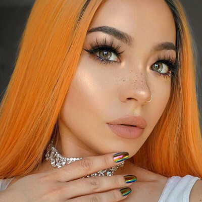 

〖Follure〗Womens Fashion Front lace Wig Long Wave Orang Natural Looking Women straig Wigs