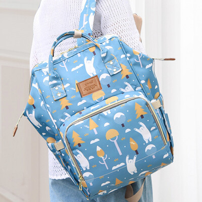 

Aibo Shi Mummy bag multi-function back milk bag large capacity Korean mother bag shoulder mother&baby bag M213 blue naughty bear