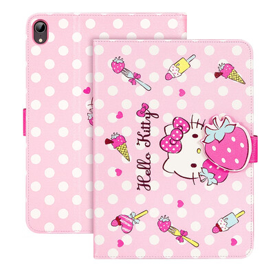 

Hello Kitty iPad Air 2019 new protective cover iPad Pro105 inch flat protective shell cartoon buckle buckle shatter-resistant shell all-inclusive sleeping holster strawberry Hello Kitty