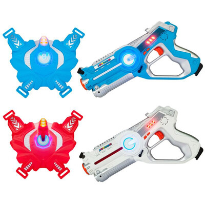 

Two-Player Toy Laser Tag Gun Blaster & Vest Armor Set for Kids Indoor&Outdoor Battle Games Combine Multiple Sets