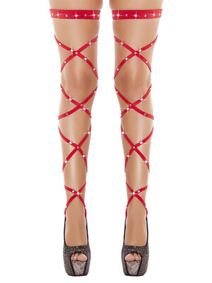 

Sexy Womens Thigh Leg Wraps Strap Bandage Stretchy Crystal Rave Dance Clubwear