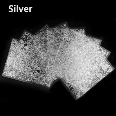 

〖Follure〗8 Pcs Gold 3D Metal Nail Paste Nail Stickers Gold Back Stickers BP Series