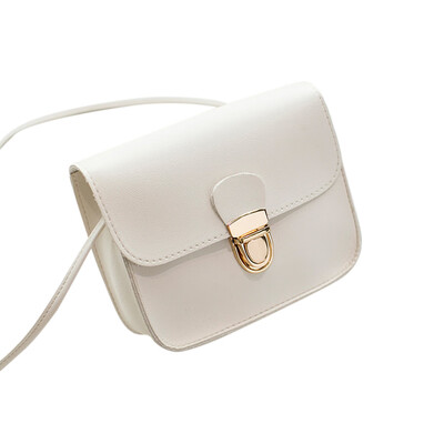 

Tailored Women Fashion Solid Color Cover Lock Shoulder Bag Crossbody Bag Phone Bag Black