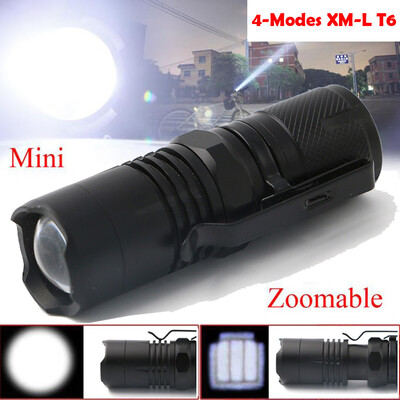 

Saidsome 4-Modes Zoomable XM- T6 LED Flashlight Torch Super Bright Light 16340 Battery flashlight lamp