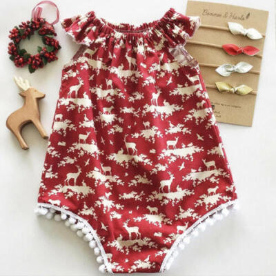 

Christmas Newborn Baby Girls Reindeer Xmas Bodysuit Romper Jumpsuit Clothes Gift