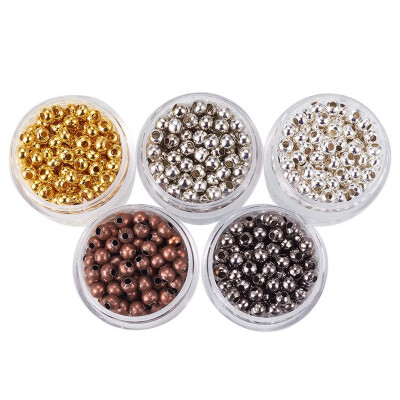 

PH PANDAHALL 5 Box 3mm Mixed Color Iron Round Spacer Beads