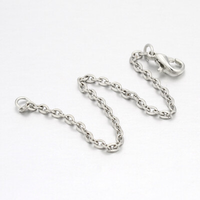 

Iron Chain with Lobster Clasps for Bracelet Makings Platinum 128mm