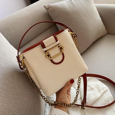 

Retrospective Pocket Summer New Contrast Portable Bucket New 2019 Chain Single Shoulder Shaft Womens Pocket