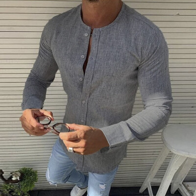 

Mens Slim Fit V Neck Long Sleeve Muscle Tee T-shirt Casual Tops Henley Shirts