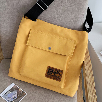 

Canvas bag female large capacity single shoulder bag 2019 Korean version of the Japanese original Sufeng oblique satchel bag