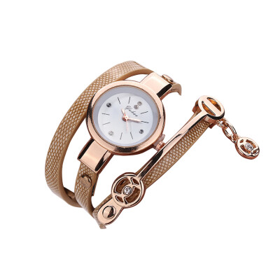 

Fashion circle ladies watch explosion models PU strap watch couple quartz watch women watch band