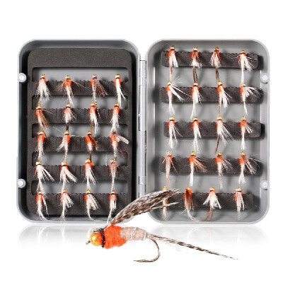 

40pcs Fly Fishing Flies Trout Artificial Fly Fishing Lures Baits Fishing Tackle with Box