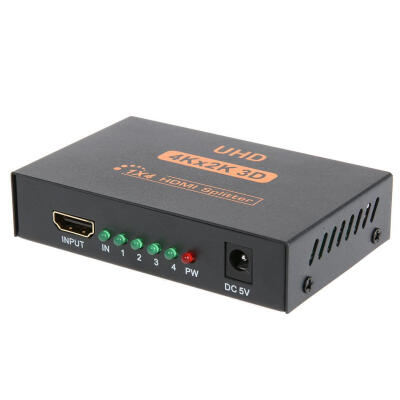 

EUUK Plug Metal Cased UHD 3D 4K 2K Full HD 1080p HDMI Splitter 4 Port Hub