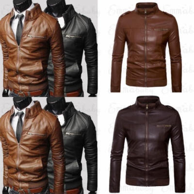 

Men&39s Fashion Vintage Motorcycle Jackets Collar Slim Motorcycle Leather Jacket