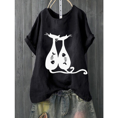 

Womens Short Sleeve Loose T-Shirt Fashion Summer Casual Cotton Shirt T-Shirt