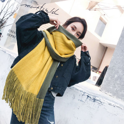 

Scarf female winter Korean version of the wild dual-use solid color shawl student male long section thick warm scarf autumn&winter