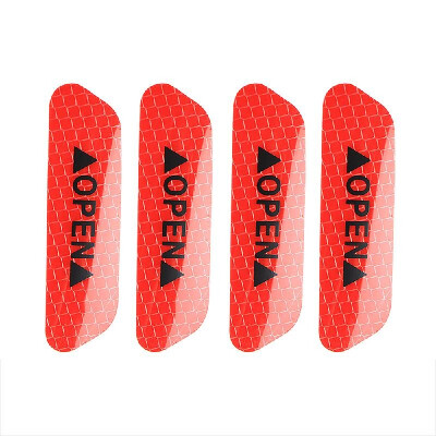 

4PCS Car Door Open Tip Reflective Warning Sticker Diamond Grade DIY Water-Resistant Decorative Anticollision Paster for Safety Nee