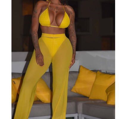 

Women Beach Mesh Sheer Bikini Cover Up Swimwear Bathing Pants Trousers S-2XL