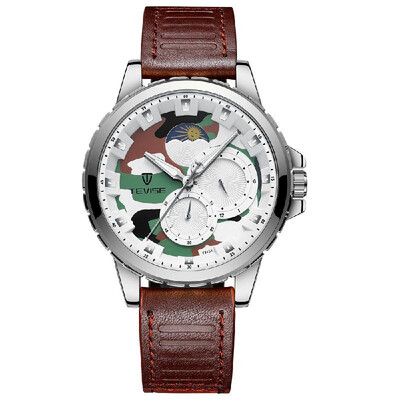 

TEVISE T815A Wrist Watch Stainless Steel WatchTop Brand Luxury Quartz Watch Men Casual Leather Luminous Waterproof Moon phase Wat