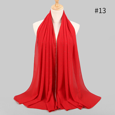 

New high quality pearl chiffon inlay bit towel spring&summer long section Muslim woman hijab scarf