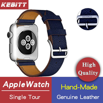 

Kebitt genuine leather men women single tour bands For apple watch series 4 3 iwatch herm strap 38 40MM 42 44mm band