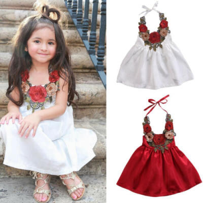 

US Summer Toddler Kids Baby Girls Dress Flower Princess Party Dresses