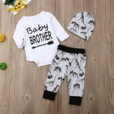 

US Newborn Baby Boy Clothes Letter Jumpsuit Romper Pants Leggings Hat Outfit