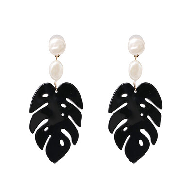 

ZA 2019 Hot Acrylic Resin Green Leaves Dangle Earring For Women Fashion Tortoiseshell Geometry Acetate Party Jewelry Brincos