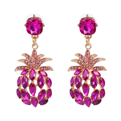 

2019 ZA NEW Pineapple Rhinestone Statement Earring Boho Fashion Crystal Drop Dangle Earrings for Women party Jewelry Bijoux