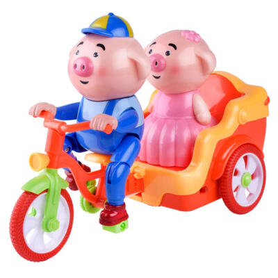 

Children Electric Cars Toy Cartoon Lovely Pig Modeling Doll with Light