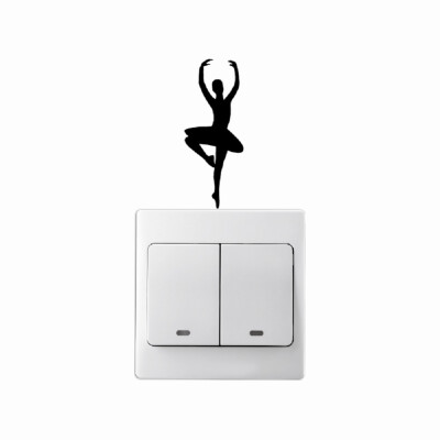 

Ballet Dancer Fashion Wall Stickers Creative Vinyl Light Switch Decal Home Decor