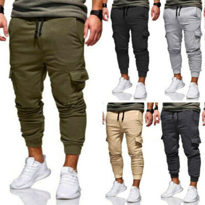 

Men Sport Pants Long Trousers Tracksuit Fitness Workout Joggers Gym Sweatpants
