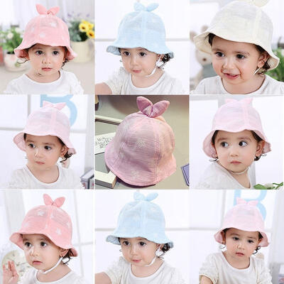 

Cute Baby Infant Girls Sun Flower Hat Bucket Hat Cotton Summer Cap 6-24 M