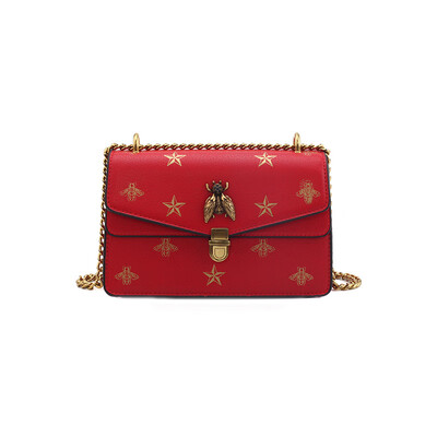 

Summer ins super fire female bag 2019 new embroidery fashion cat head wild single shoulder slung small square bag