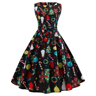 

Christmas Print black Dress