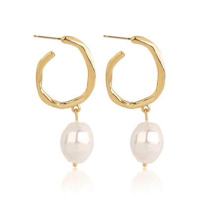 

2019 new brand design irregular gold series earrings generous simple temperament pendant earrings Korean earrings for women