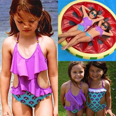 

Toddler Baby Kids Floral Bikini Swimsuit Swimwear Tankini Bathing Suit One-piece