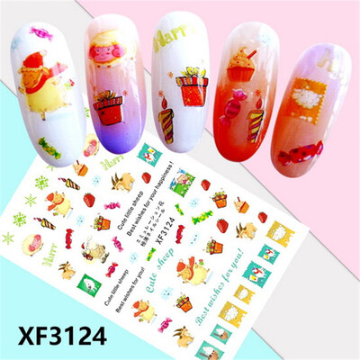 

〖Follure〗Christmas Nail Art Water Transfer Decals Snowflake Xmas Manicure Stickers Tips