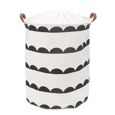 

Folding Geometry Drawstring Canvas Laundry Basket Clothes Toys Large Bucket