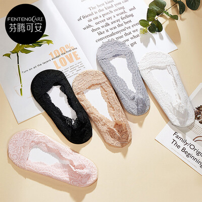 

Fen Teng Ke An Womens Boat Socks 5 Pairs Lace Soft Breathable Comfort Invisible Socks Cotton Thin Womens Socks D330A60022 Combination One 2 F