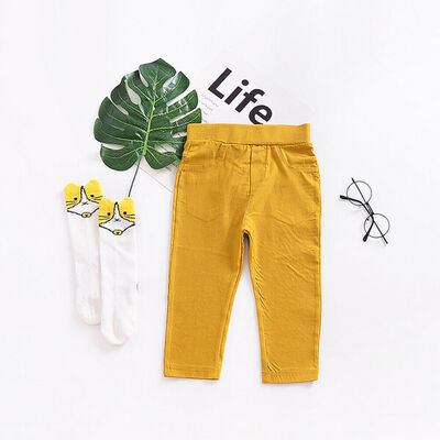 

Kids Children Boys Girls Stretch Pants Clothes Solid Long Pant Trousers Casual