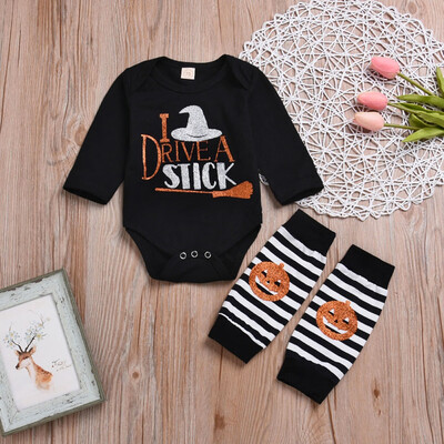 

Toddler Baby Girls Boys Letter Romper Leggings Halloween Costume Outfits Set