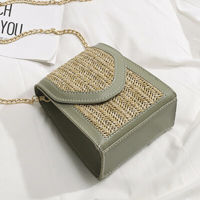 

North bag chain bag 2019 summer new wave Joker straw bag Korean fashion shoulder bag slung small square bag