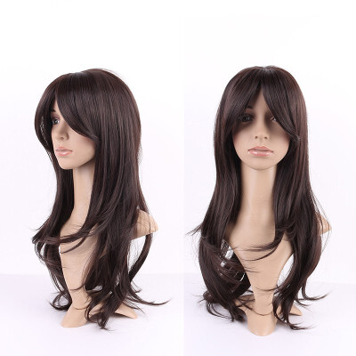 

Long Curly Synthetic Wig with Bangs Short Hair Wigs Heat Resistant Full Wig Full Head for Women