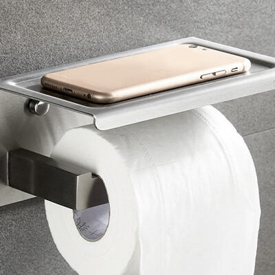 

Greensen Stainless Steel Bathroom Roll Paper Holder Paper Towel Storage Rack Phone Holder