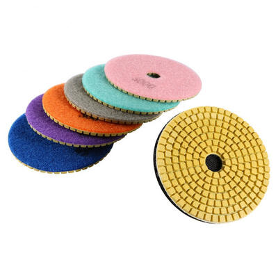 

Greensen One Set Diamond Wet Dry Polishing Pads Disc for Granite Marble Concrete Stone 4 inch