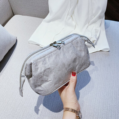 

Tailored Fashion Women Cosmetic Bag Waterproof Simple Pure Color Handle Bag Handbag