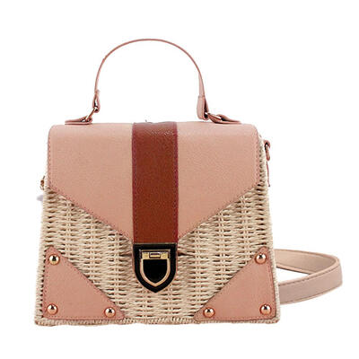 

Vintage Shoulder Handbags Women Rattan Woven Beach Top-handle Crossbody Bag